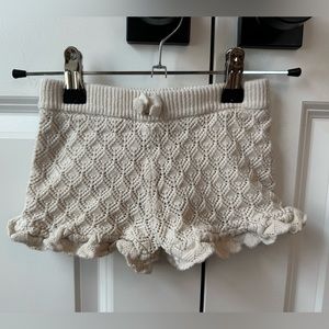 Janie and Jack Crochet Scalloped Hem Short Beige (Size 18-24 Months)